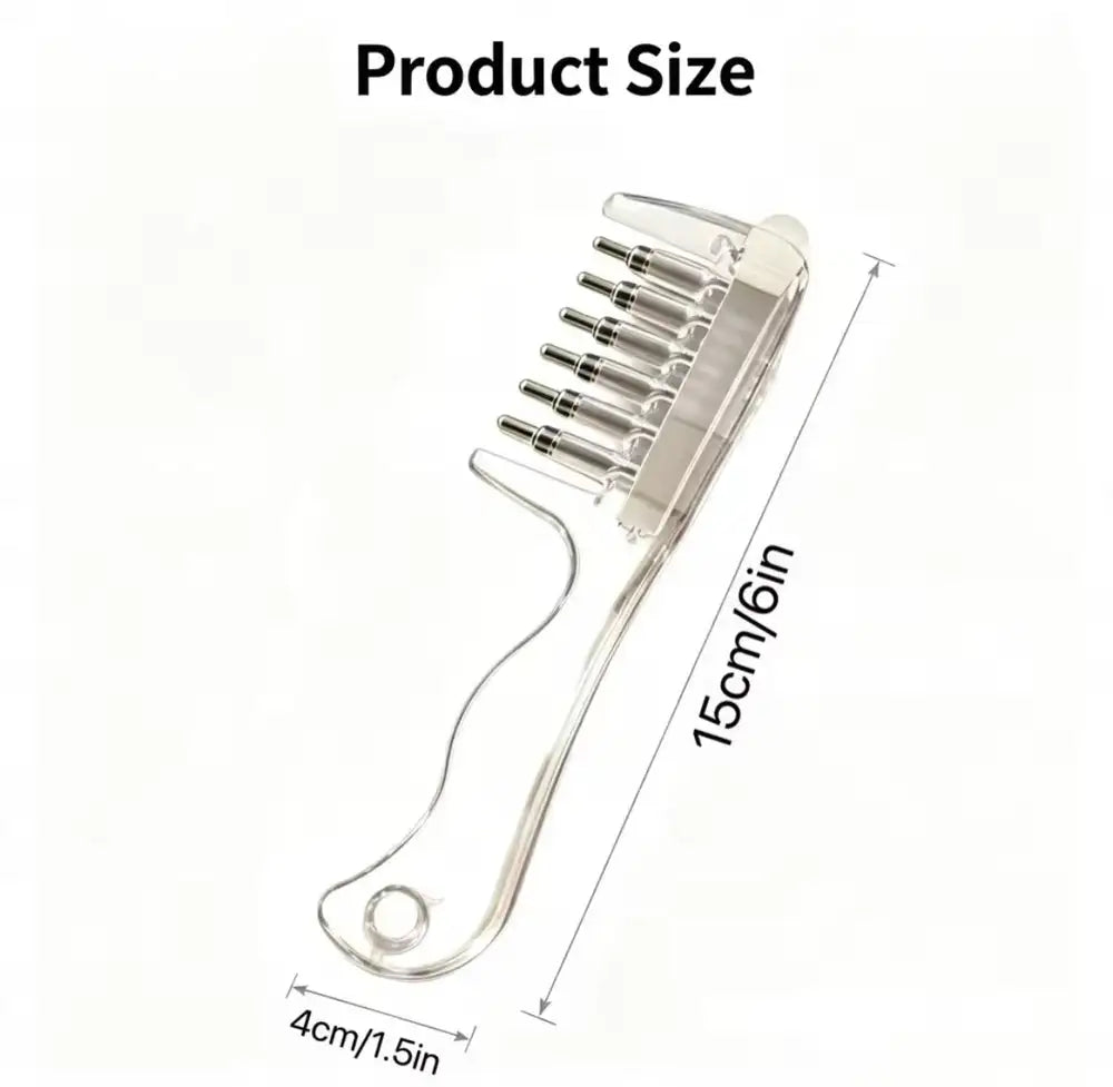 2-in-1 Scalp Applicator Comb & Essential Hair Oil Massager (Transparent)